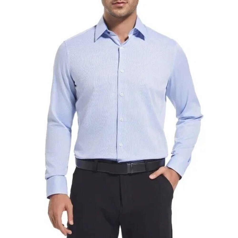 NEW Duchamp Men's 16L Slim Fit Stretch Cotton Button Down Dress Shirt